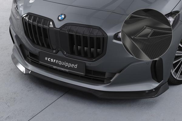 CSR Frontspoiler | Cup-Spoilerlippe mit ABE für BMW 2er (U06) Active Tourer CSL690-C Carbon Look Hochglanz (keine Lackierung erforderlich)