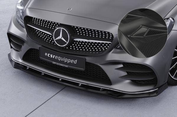 CSR Frontspoiler | Cup-Spoilerlippe mit ABE für Mercedes-Benz C-Klasse W205 AMG-Line CSL696-C Carbon Look Hochglanz (keine Lackierung erforderlich)