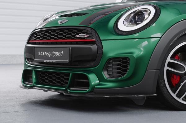 CSR Frontspoiler | Cup-Spoilerlippe mit ABE für Mini F55, F56, F57 JCW-Trim CSL700-C Carbon Look Hochglanz (keine Lackierung erforderlich)