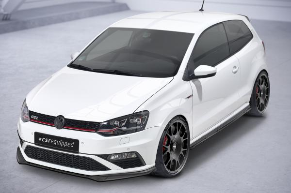 CSR Frontspoiler | Cup-Spoilerlippe mit ABE für VW Polo 5 (Typ 6C) GTI CSL709-C Carbon Look Hochglanz (keine Lackierung erforderlich)