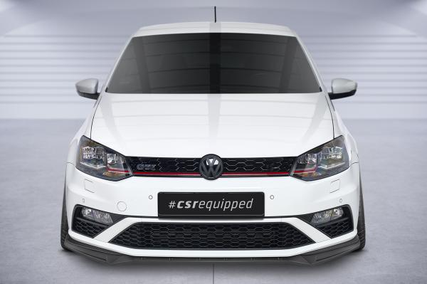 CSR Frontspoiler | Cup-Spoilerlippe mit ABE für VW Polo 5 (Typ 6C) GTI CSL709-C Carbon Look Hochglanz (keine Lackierung erforderlich)