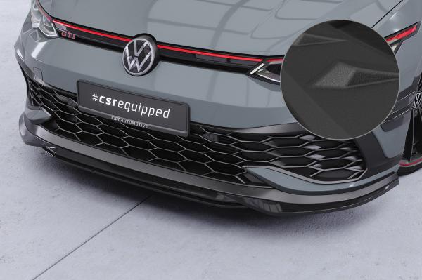 CSR Frontspoiler | Cup-Spoilerlippe mit ABE für VW Golf 8 (Typ CD) GTI Clubsport CSL711-S strukturiert schwarz matt (keine Lackierung erforderlich)