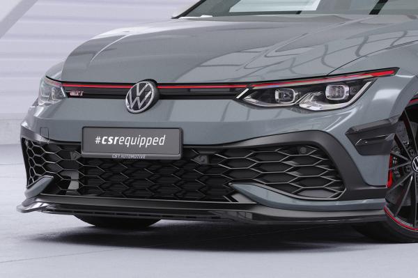 CSR Frontspoiler | Cup-Spoilerlippe mit ABE für VW Golf 8 (Typ CD) GTI Clubsport CSL711-S strukturiert schwarz matt (keine Lackierung erforderlich)