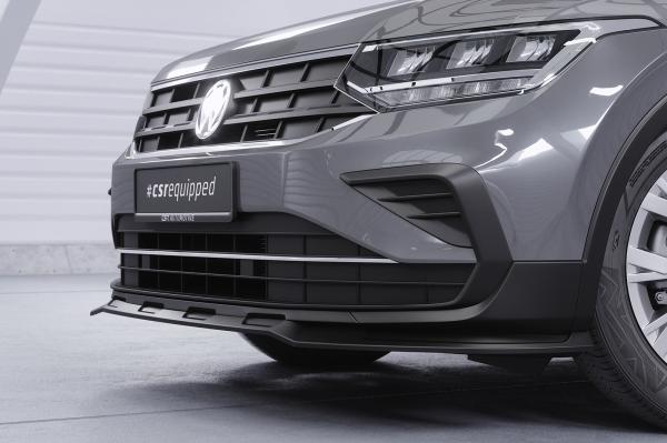 CSR Frontspoiler | Cup-Spoilerlippe mit ABE für VW Tiguan 2 (Typ AD) CSL717-C Carbon Look Hochglanz (keine Lackierung erforderlich)