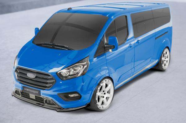 CSR Frontspoiler | Cup-Spoilerlippe mit ABE für Ford Tourneo Custom CSL718-C Carbon Look Hochglanz (keine Lackierung erforderlich)