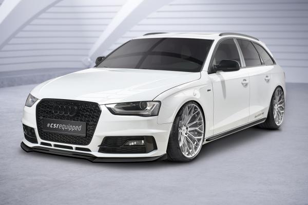 CSR Frontspoiler | Cup-Spoilerlippe mit ABE für Audi A4 B8 (Typ 8K) CSL723-G Glossy schwarz Hochglanz (keine Lackierung erforderlich)
