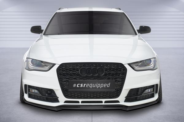 CSR Frontspoiler | Cup-Spoilerlippe mit ABE für Audi A4 B8 (Typ 8K) CSL723-G Glossy schwarz Hochglanz (keine Lackierung erforderlich)