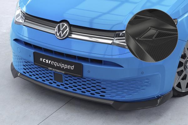 CSR Frontspoiler | Cup-Spoilerlippe mit ABE für VW Caddy 5 (Typ SB) CSL727-C Carbon Look Hochglanz (keine Lackierung erforderlich)