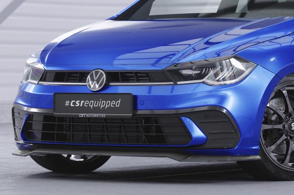 CSR Frontspoiler | Cup-Spoilerlippe mit ABE für VW Polo 6 2G (Typ AW) CSL735-C Carbon Look Hochglanz (keine Lackierung erforderlich)