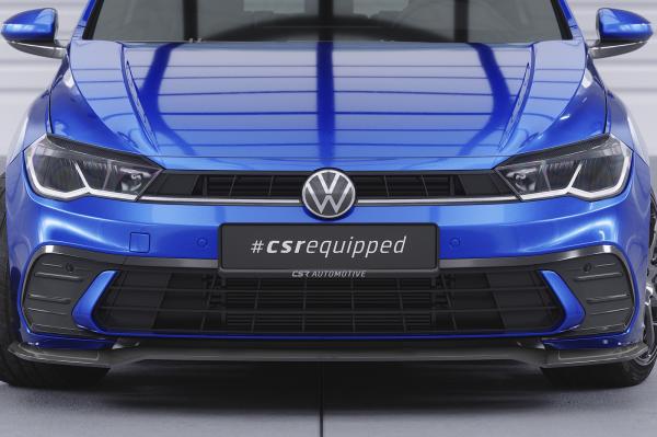 CSR Frontspoiler | Cup-Spoilerlippe mit ABE für VW Polo 6 2G (Typ AW) CSL735-C Carbon Look Hochglanz (keine Lackierung erforderlich)