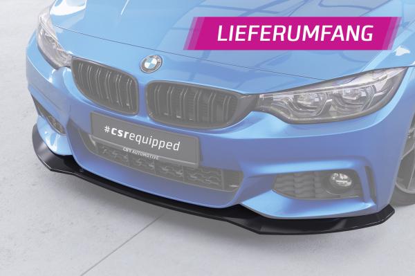 CSR Frontspoiler | Cup-Spoilerlippe mit ABE für BMW 4er (F32/F33/F36) M-Paket CSL736-S strukturiert schwarz matt (keine Lackierung erforderlich)