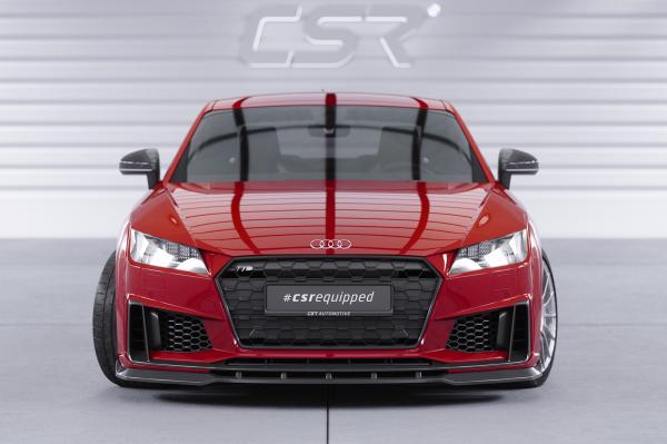 CSR Frontspoiler | Cup-Spoilerlippe mit ABE für Audi TT FV/8S S-Line / TTS FV/8S CSL739-G Glossy schwarz Hochglanz (keine Lackierung erforderlich)