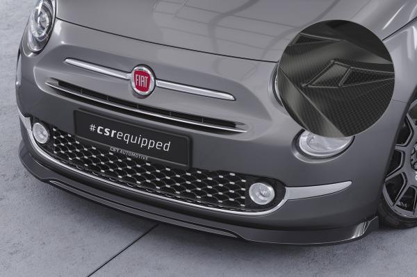 CSR Frontspoiler | Cup-Spoilerlippe mit ABE für Fiat 500 CSL749-C Carbon Look Hochglanz (keine Lackierung erforderlich)