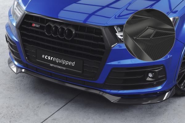 CSR Frontspoiler | Cup-Spoilerlippe mit ABE für Audi Q7 (4M) S-Line / SQ7 (4M) CSL758-C Carbon Look Hochglanz (keine Lackierung erforderlich)