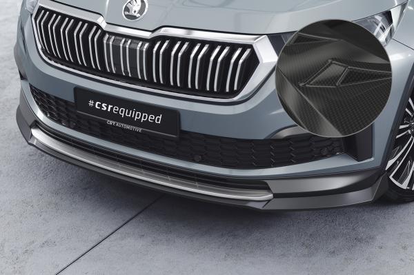 CSR Frontspoiler | Cup-Spoilerlippe mit ABE für Skoda Kodiaq CSL759-C Carbon Look Hochglanz (keine Lackierung erforderlich)