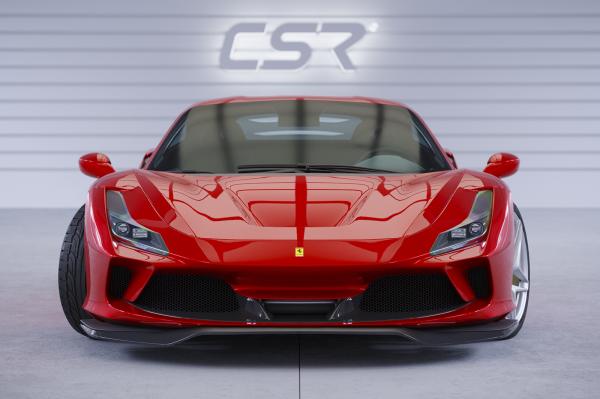 CSR Frontspoiler | Cup-Spoilerlippe mit ABE für Ferrari F8 Tributo / Spider CSL767-S strukturiert schwarz matt (keine Lackierung erforderlich)