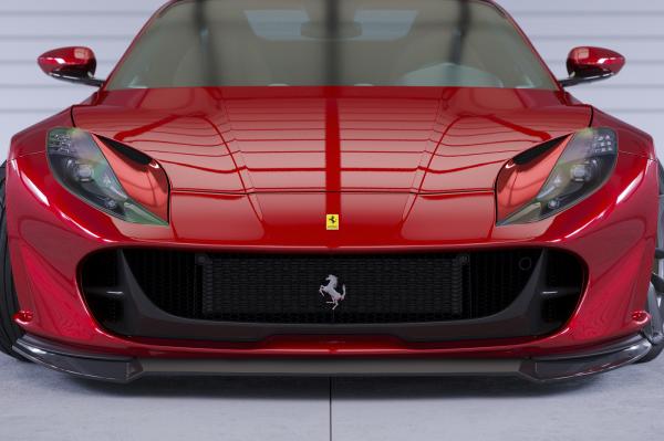 CSR Frontspoiler | Cup-Spoilerlippe mit ABE für Ferrari 812 Superfast / GTS CSL768-C Carbon Look Hochglanz (keine Lackierung erforderlich)