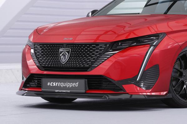 CSR Frontspoiler | Cup-Spoilerlippe mit ABE für Peugeot 308 (P51) GT CSL772-G Glossy schwarz Hochglanz (keine Lackierung erforderlich)