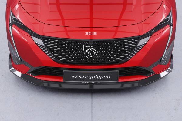 CSR Frontspoiler | Cup-Spoilerlippe mit ABE für Peugeot 308 (P51) GT CSL772-G Glossy schwarz Hochglanz (keine Lackierung erforderlich)