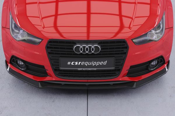 CSR Frontspoiler | Cup-Spoilerlippe mit ABE für Audi A1 (8X) S-Line CSL773-G Glossy schwarz Hochglanz (keine Lackierung erforderlich)