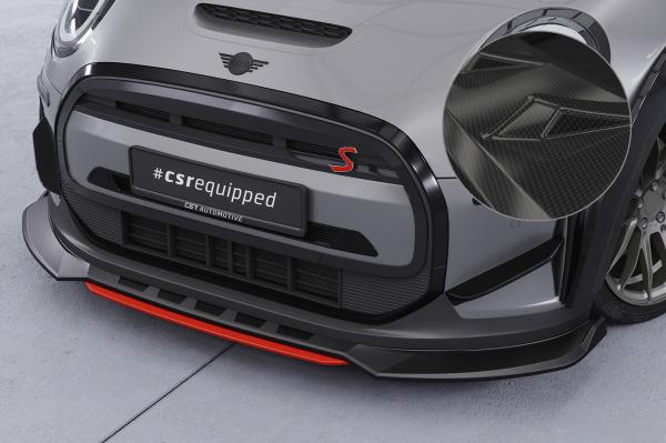 CSR Frontspoiler | Cup-Spoilerlippe mit ABE für Mini F56 Cooper SE CSL775-C Carbon Look Hochglanz (keine Lackierung erforderlich)