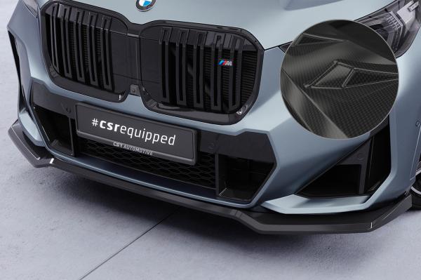 CSR Frontspoiler | Cup-Spoilerlippe mit ABE für BMW X1 U11 M-Paket CSL777-C Carbon Look Hochglanz (keine Lackierung erforderlich)