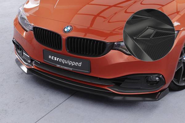CSR Frontspoiler | Cup-Spoilerlippe mit ABE für BMW 4er F36 Gran Coupe CSL781-C Carbon Look Hochglanz (keine Lackierung erforderlich)