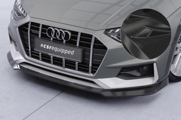 CSR Frontspoiler | Cup-Spoilerlippe mit ABE für Audi A4 B9 (Typ 8W) Allroad CSL783-C Carbon Look Hochglanz (keine Lackierung erforderlich)