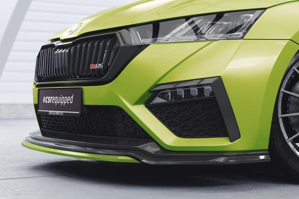 CSR Frontspoiler | Cup-Spoilerlippe mit ABE für Skoda Octavia 4 RS CSL784-G Glossy schwarz Hochglanz (keine Lackierung erforderlich)