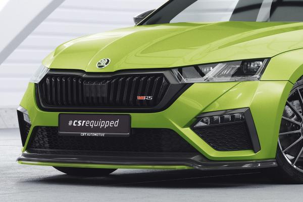 CSR Frontspoiler | Cup-Spoilerlippe mit ABE für Skoda Octavia 4 RS CSL784-G Glossy schwarz Hochglanz (keine Lackierung erforderlich)