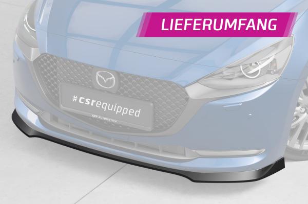 CSR Frontspoiler | Cup-Spoilerlippe mit ABE für Mazda 2 (Typ DJ) CSL789-C Carbon Look Hochglanz (keine Lackierung erforderlich)