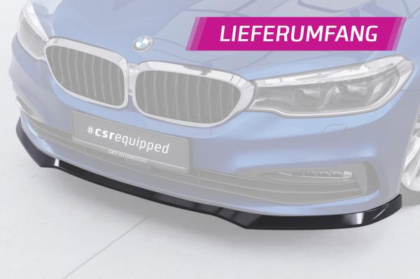 CSR Frontspoiler | Cup-Spoilerlippe mit ABE für BMW 5er G30 / G31 CSL791-C Carbon Look Hochglanz (keine Lackierung erforderlich)