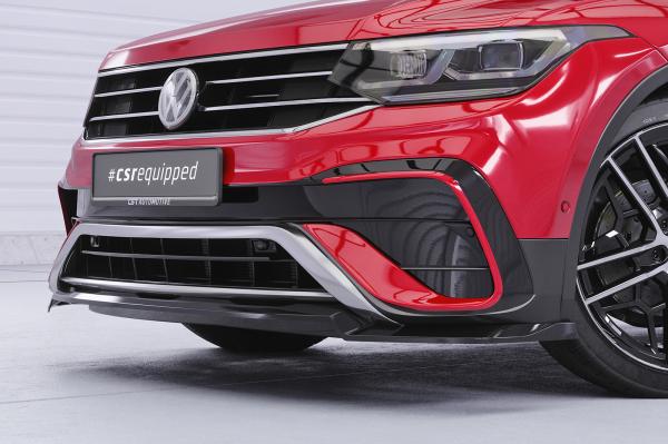CSR Frontspoiler | Cup-Spoilerlippe mit ABE für VW Tiguan 2 (Typ AD) Allspace CSL793-C Carbon Look Hochglanz (keine Lackierung erforderlich)