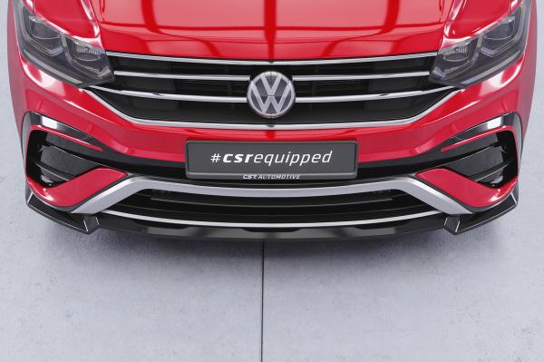 CSR Frontspoiler | Cup-Spoilerlippe mit ABE für VW Tiguan 2 (Typ AD) Allspace CSL793-C Carbon Look Hochglanz (keine Lackierung erforderlich)