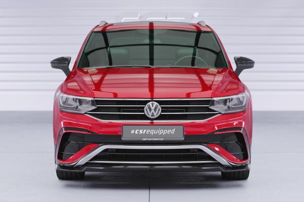 CSR Frontspoiler | Cup-Spoilerlippe mit ABE für VW Tiguan 2 (Typ AD) Allspace CSL793-C Carbon Look Hochglanz (keine Lackierung erforderlich)