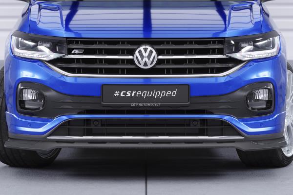 CSR Frontspoiler | Cup-Spoilerlippe mit ABE für VW T-Cross (Typ C1) CSL805-G Glossy schwarz Hochglanz (keine Lackierung erforderlich)