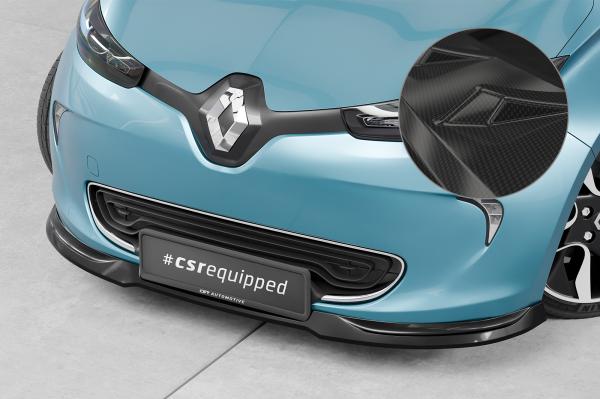 CSR Frontspoiler | Cup-Spoilerlippe mit ABE für Renault Zoe CSL806-C Carbon Look Hochglanz (keine Lackierung erforderlich)