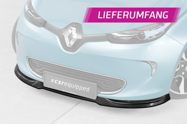CSR Frontspoiler | Cup-Spoilerlippe mit ABE für Renault Zoe CSL806-S strukturiert schwarz matt (keine Lackierung erforderlich)