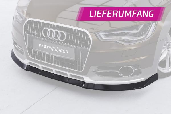 CSR Frontspoiler | Cup-Spoilerlippe mit ABE für Audi A6 C7 (Typ 4G) Allroad CSL809-S strukturiert schwarz matt (keine Lackierung erforderlich)
