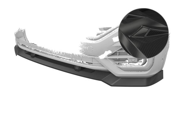 CSR Frontspoiler | Cup-Spoilerlippe mit ABE für VW Touareg 3 (Typ CR) R-Line CSL813-C Carbon Look Hochglanz (keine Lackierung erforderlich)