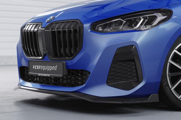 CSR Frontspoiler | Cup-Spoilerlippe mit ABE für BMW 2er U06 Active Tourer CSL821-G Glossy schwarz Hochglanz (keine Lackierung erforderlich)