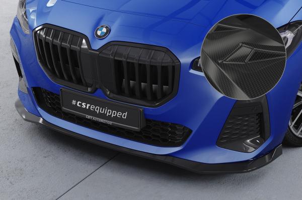 CSR Frontspoiler | Cup-Spoilerlippe mit ABE für BMW 2er U06 Active Tourer CSL821-C Carbon Look Hochglanz (keine Lackierung erforderlich)