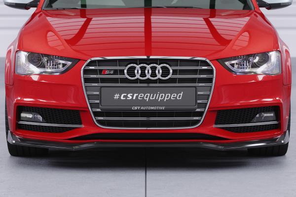 CSR Frontspoiler | Cup-Spoilerlippe mit ABE für Audi A4 / S4 B8 (Typ 8K) CSL825-C Carbon Look Hochglanz (keine Lackierung erforderlich)