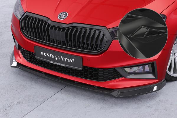 CSR Frontspoiler | Cup-Spoilerlippe mit ABE für Skoda Fabia 4 Monte Carlo CSL829-G Glossy schwarz Hochglanz (keine Lackierung erforderlich)