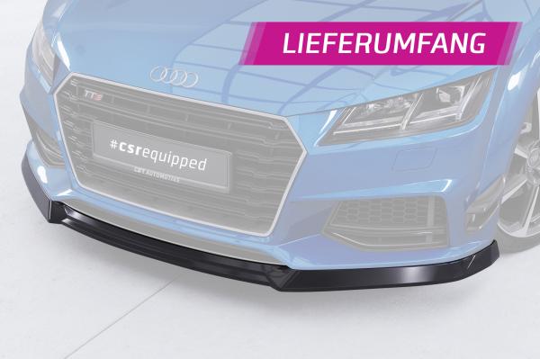 CSR Frontspoiler | Cup-Spoilerlippe mit ABE für Audi TT S-Line / TTS FV/8S CSL840-G Glossy schwarz Hochglanz (keine Lackierung erforderlich)