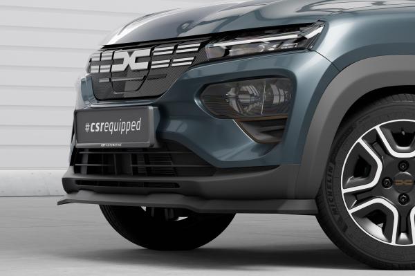 CSR Frontspoiler | Cup-Spoilerlippe mit ABE für Dacia Spring Electric CSL843-C Carbon Look Hochglanz (keine Lackierung erforderlich)