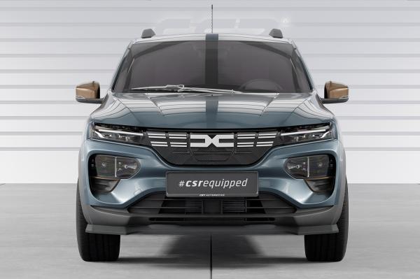 CSR Frontspoiler | Cup-Spoilerlippe mit ABE für Dacia Spring Electric CSL843-C Carbon Look Hochglanz (keine Lackierung erforderlich)