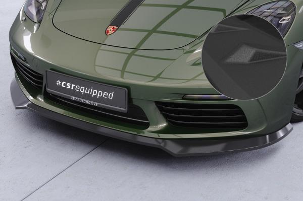 CSR Frontspoiler | Cup-Spoilerlippe mit ABE für Porsche 718 Boxster 982 / 718 Cayman 982 CSL853-S strukturiert schwarz matt (keine Lackierung erforderlich)