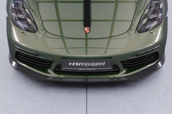 CSR Frontspoiler | Cup-Spoilerlippe mit ABE für Porsche 718 Boxster 982 / 718 Cayman 982 CSL853-L Lackierung erforderlich (unlackiert roh)