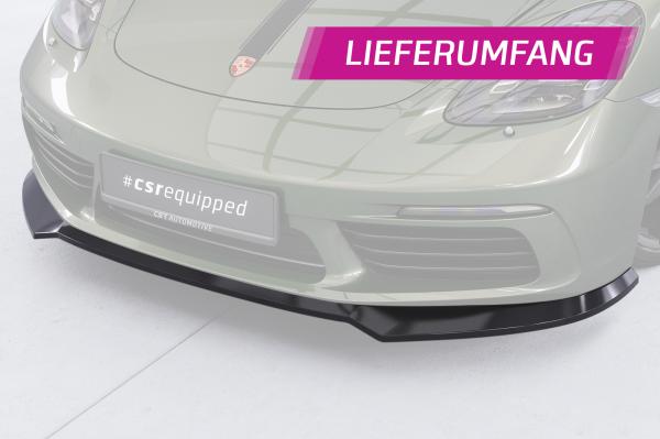 CSR Frontspoiler | Cup-Spoilerlippe mit ABE für Porsche 718 Boxster 982 / 718 Cayman 982 CSL853-L Lackierung erforderlich (unlackiert roh)